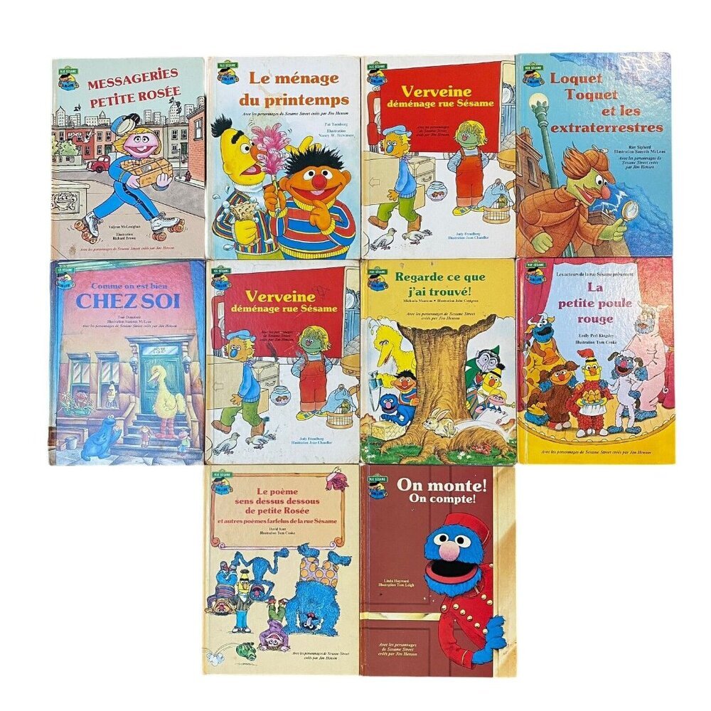 Le Club du Livre Rue Sesame Street Couvercle Rigide Enfants Français 1980s x10